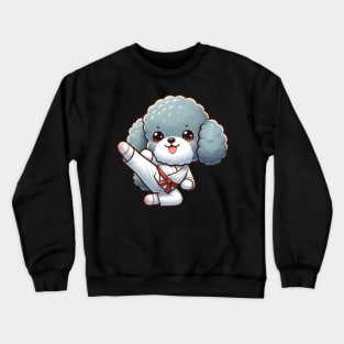 Poodle karate high kick martial arts Crewneck Sweatshirt